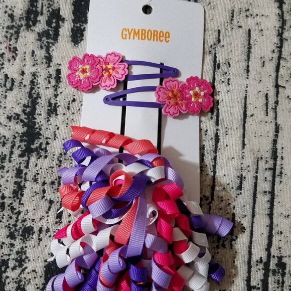 Gymboree Island Spice Hair Snap Clips 1 curly ponytail Size 3 4 5 6 7 8 NWT - Picture 3 of 4